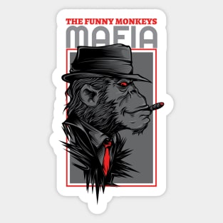 The funny monkey mafia Sticker